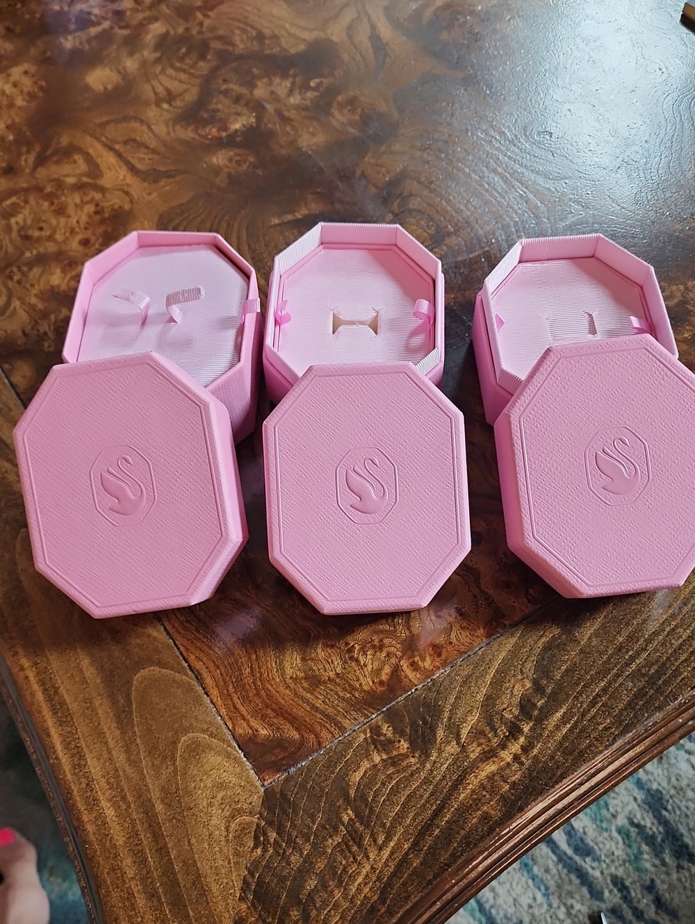 SWAROVSKI Pink Octagonal Jewelry Boxes - Set of 3